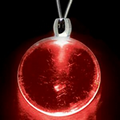 Light Up Necklace - Acrylic Round Pendant - Red